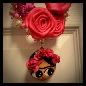 Unique handmade Frida Kahlo inspired necklace